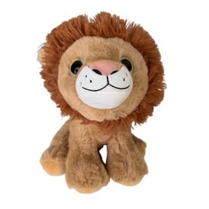 Lion Plush Stuffed Animal Tan Brown Gold Glitter Eyes NWT